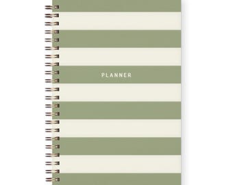 Striped Undated Weekly Planner Journal - Desk Planner | Weekly Planner | Planner Notebook | Undated Agenda