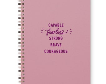 Fearless Journal | Lined Notebook | Spiral Bound Journal | Letterpress Printed Notebook