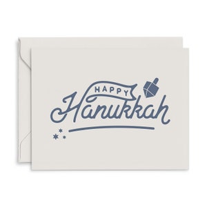 Cartes de voeux typographiques Happy Hanukkah - Carte à l'unité | Coffret | Cartes de vœux