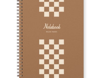 Checkerboard Notebook Journal - Lined Journal | Notebook | Hardcover | Spiral Bound | Letterpress