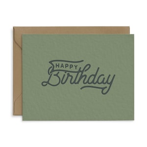 Joyeux anniversaire drapeau carte de voeux typographique - carte d'anniversaire