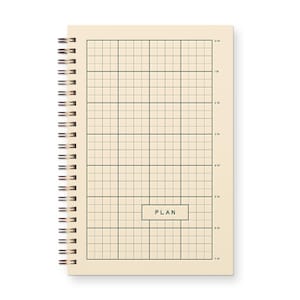 Ruler Grid Planner Journal | Desk Planner | Weekly Planner | Planner Notebook | Undated Agenda French Vanilla