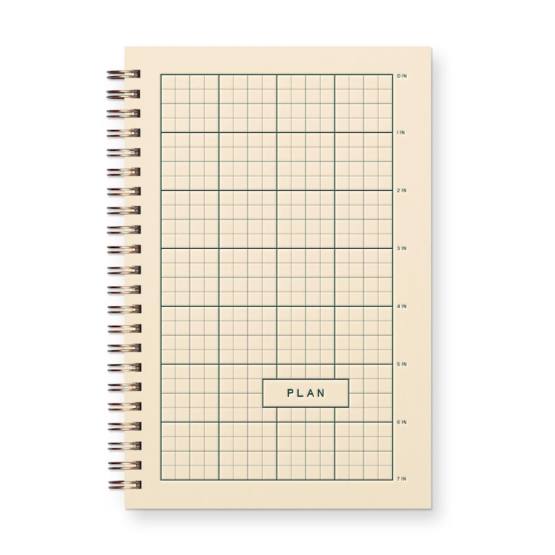 Ruler Grid Planner Journal | Desk Planner | Weekly Planner | Planner Notebook | Undated Agenda French Vanilla