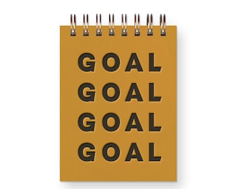 Goal x4 | Soccer Mini Jotter Notebook | Journal | Pocket Notebook | Spiral Bound | Blank Pages