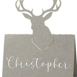 Segnaposto a forma di cervo, Segnaposto per matrimonio personalizzati con animali, Segnaposto per matrimonio personalizzati con animali selvatici, Segnaposto con corna, Matrimoni nel bosco, Addio al celibato