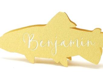 Forelle Tischkarten Fisch Hochzeit Tischkarte Aquarium Geburtstagsfeier Nautisch Babyparty Hochzeit Sitzplan Unter dem Meer Mahlzeit Wahlkarten