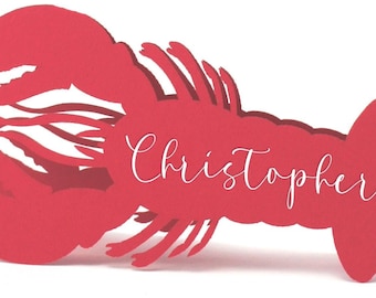 Hummer-Tischkarten Personalisierte Hochzeiten Tischkarte Ozean Hochzeit Sitzplan Nautische Hochzeiten Küsten Babyparty Aquarium Geburtstags-Tag