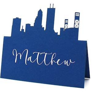 Jacksonville Florida Skyline Porta-cartões de lugar para casamento Mapa de assentos para casamento Chá de panela Chá de bebê Cartão de lugar dobrado Cartões de escolha de refeição