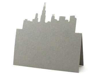 Chicago Place Cards  City Skyline Place Cards Chicago Escort Card Wedding Place Card Holders Windy City Table Card NYC Place Card