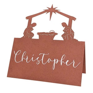 Personalized Nativity Place Card Christmas Place Card Holders Custom Place Cards Christmas Dinner Place Cards Christmas Place Name Settings
