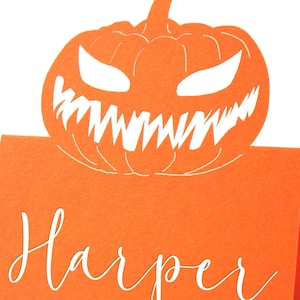 Cartões de lugar para casamento Halloween Til Death Jack O Lantern Skull Place Card Holders Cartões de abóbora Til Death Do US Part Mapa de assentos para casamento