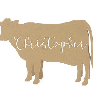 Naamkaartjes koe Naamkaartjes Naamkaartje bruiloft Gepersonaliseerde dinersetting Verjaardag Boerderijdieren Bedankkaarten bruiloft Rustieke maaltijd Naamkaart