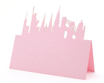 NYC Place Cards Statue of Liberty Wedding Seating Chart Skyline Wedding Place Card Holders Bridal Shower Brooklyn Bridge New York Yankee