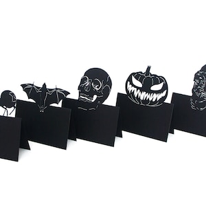 Halloween Wedding Place Cards Ghost Couple 'Till Death Do Us Part' Wedding Gothic Wedding Seating Chart Spider Skull Zombie Bat Pumpkin