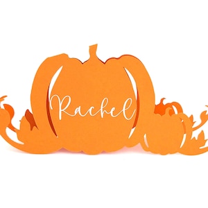 Marque-place personnalisé citrouille rustique Porte-cartes pour Thanksgiving Décoration de Thanksgiving Cartes de visite pour mariage Carte de dinde personnalisée