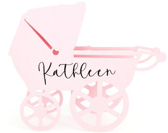 Baby Stroller Place Card Personalized Baby Shower Place Card Baby Carriage Gender Reveal Party Neutral Baby Birthday 1st Birthday Invitation