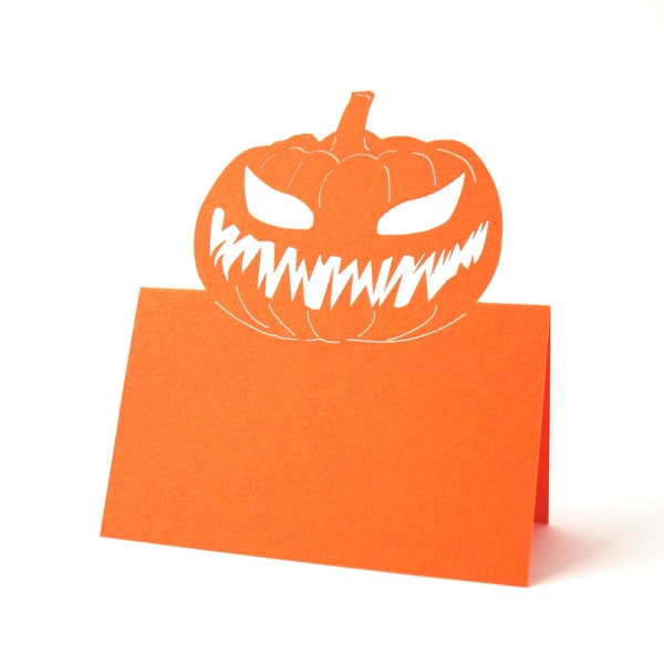 Halloween Til Death Wedding Place Cards Jack O Lantern Skull Place Card Holders Pumpkin Cards Til Death Do US Part Wedding Seating Chart