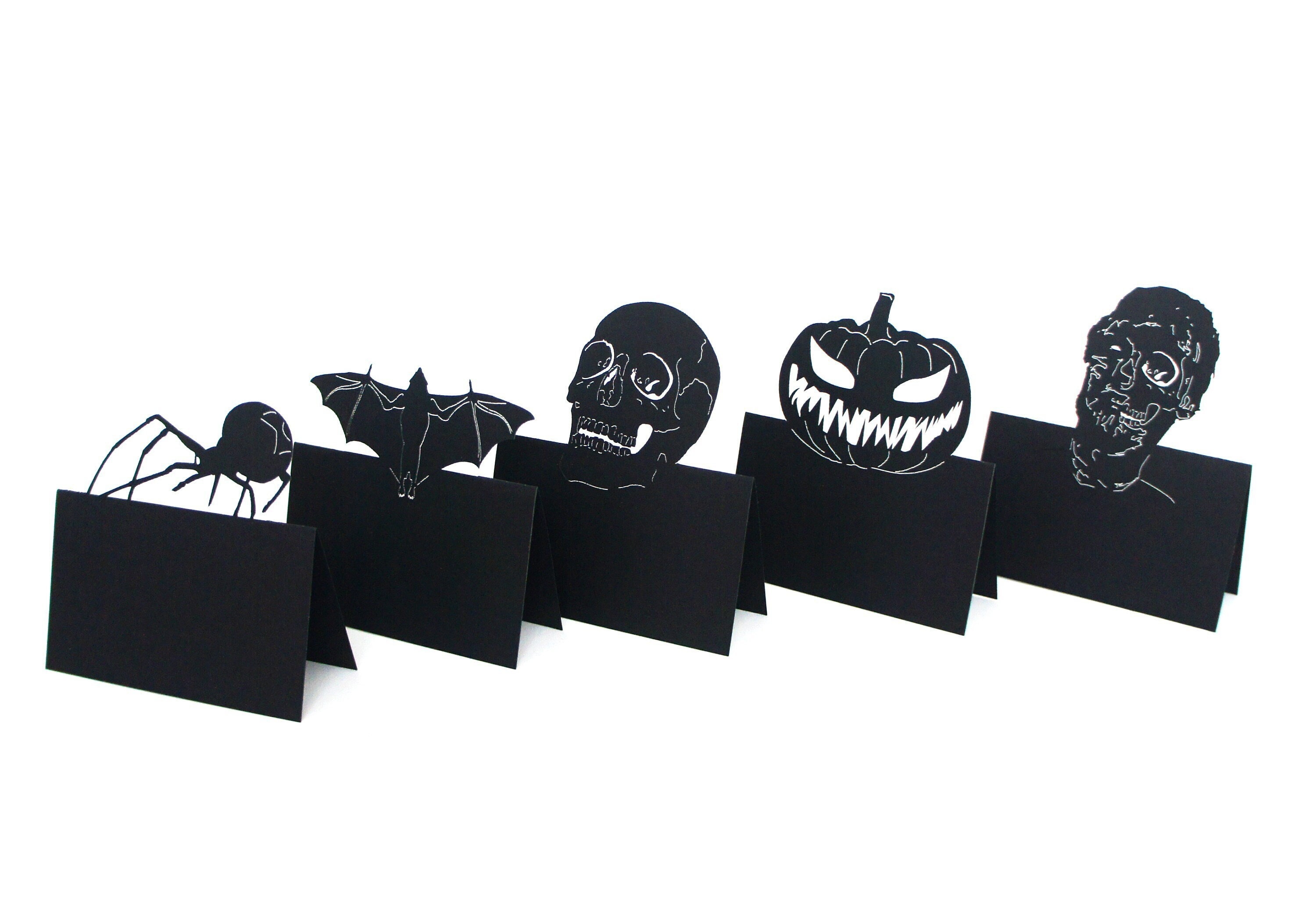 Halloween Wedding Place Cards Ghost Couple 'Till Death Do Us Part' Wedding Gothic Wedding Seating Chart Spider Skull Zombie Bat Pumpkin