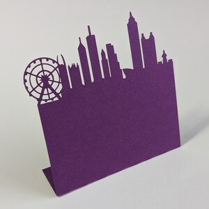 Cartões de lugar de Atlanta Georgia Skyline Porta-cartões de lugar de casamento Mapa de assentos para casamento Casamentos na Geórgia Casamentos em destinos Chá de panela