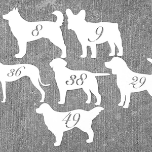 Kaarten tafelnummer hond nr. 1 - 20 Plaatskaarten hond bruiloft Bruiloft tafelnummer Verjaardag Bruiloft Stoelindeling Bruidsfeest Babyshower