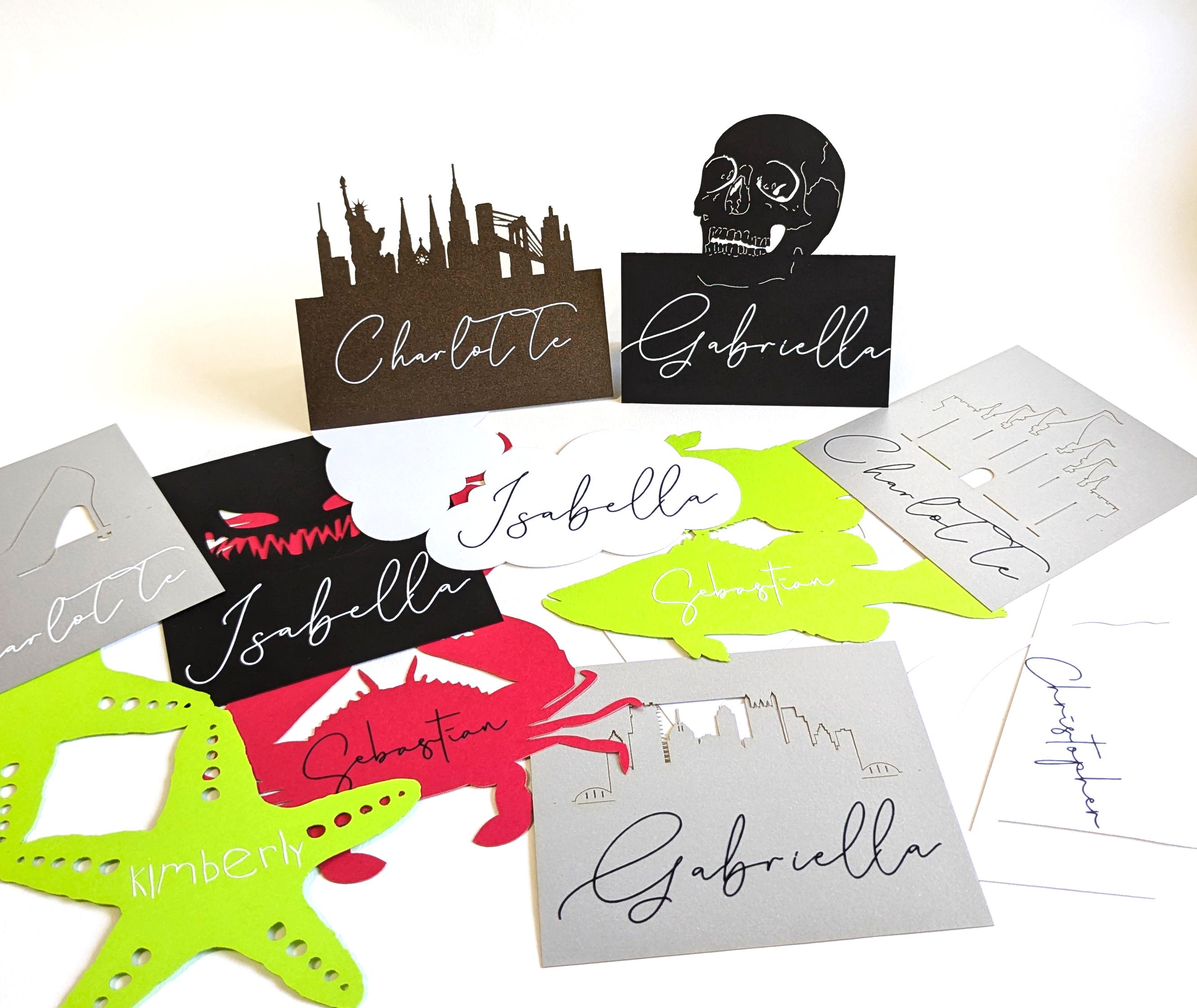 Tarjetas de lugar para bodas con diseño de horizonte de la ciudad de  Cleveland, Ohio Números de mesa con diseño de horizonte de la ciudad  Tarjeta de lugar personalizada Etiquetas de nombre, image size:2664x2244