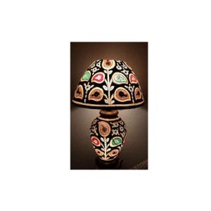 Side Table Camel Skin Lamp.