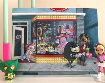 Tienda de juguetes de Matty - Impresión digital de archivo de monstruo de la tienda de juguetes Mattel de 11 x 14 pulgadas