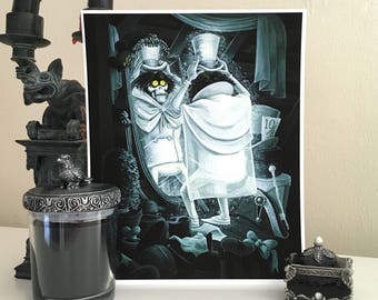 Fashionably Late to the Party - 8x10 Inch Hatbox Ghost,  Haunted Mansion Fan Art - Archival Digital Print