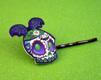 Bats Day in the Fun Park Dia de los Muertos Sugar Skull Hair Clips