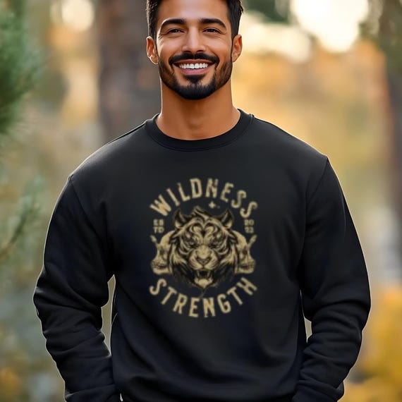 Tiger Graphic Fleece Sweatshirt: Unisex Wildness Strength