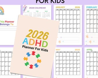 2026 ADHS Planer für Kinder: Fokus- & Routine-Diagramme (editierbare Canva Vorlage)