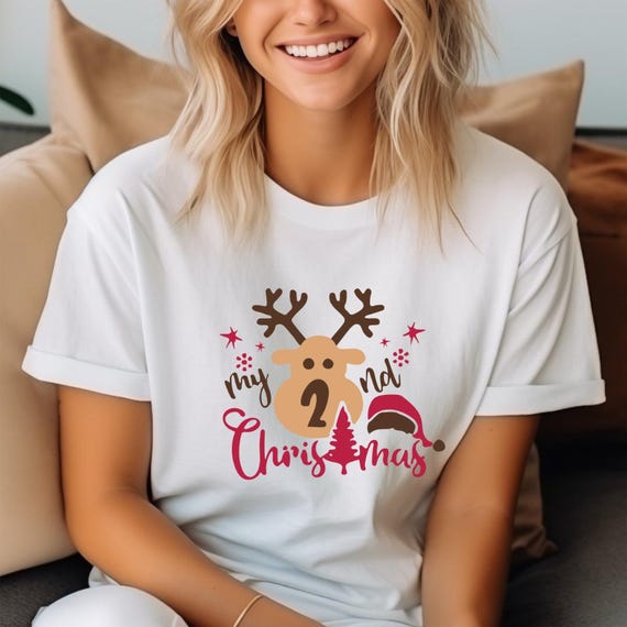 Christmas Reindeer Boxy Tee: Unisex Cotton Holiday Shirt