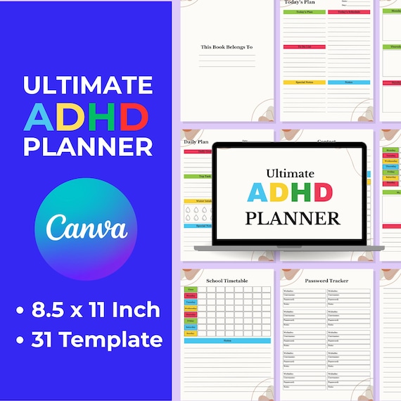 ADHD Planner Printable: Time Blocking Daily Organizer (PDF)