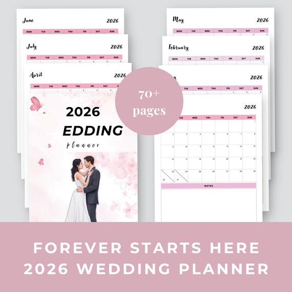 2026 Wedding Planner: Editable Checklist, Budget & Timeline (PDF)