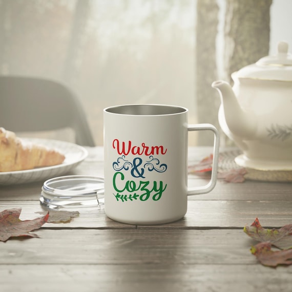 Insulated Coffee Mug: Cheerful Stainless Steel 10oz Travel Mug