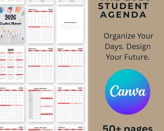 2026 Student Planner: Editable Academic Organizer (Digital Download)