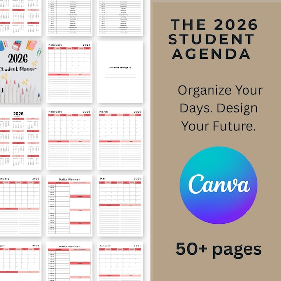 2026 Student Planner: Editable Academic Organizer (Digital Download)