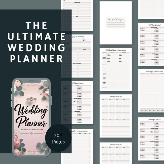 Editable Wedding Planner: Budget, Timeline, Checklist (Digital Download)