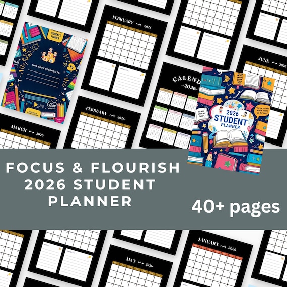 2026 Student Planner: Editable Academic Organizer (Digital Download)