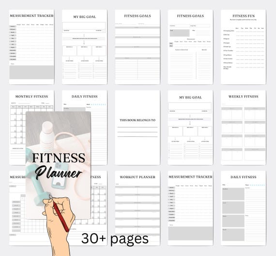 Printable Meal & Nutrition Planner: Food Log, Grocery List (Digital Download PDF)