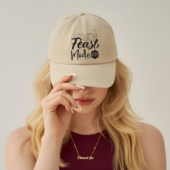 Feast Mode Dad Cap: Adjustable Cotton Hat for Foodies