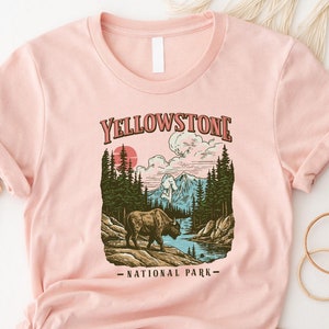 Vintage Yellowstone National Park TShirt | Retro US Parks Tee Shirt, Trendy Granola Girl, Oversized Top, Gorpcore Boho Forestcore Clothing