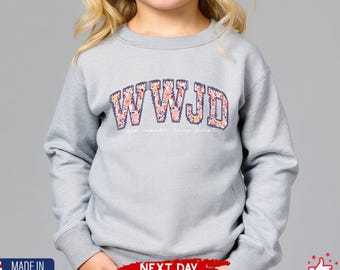 WWJD Shirt for Kids, Christian Tee, Love Like Jesus, Bible Study Youth Shirt, Faith Based Youth Shirt, Christian Family Matching Tee