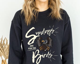 Sudadera con capucha con estampado "Los domingos son para los pájaros", camiseta "Bird Gang Philadelphia", camiseta de cuello redondo de los Eagles, sudadera de fútbol americano para el día del partido