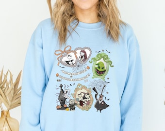 Jack Skellington Hoodie, Sally Nightmare Sweatshirt, Spooky Disney Sweatshirt, Halloween Disney T-Shirt, Coquette Disney Costume Shirt