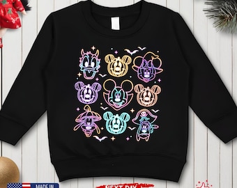 Sweatshirt Mickey's Not So Scary, neon Spooky Mickey and Friends Halloween kinder-T-shirt, vrienden Ghost Disney jeugd-T-shirt, Halloween peuter