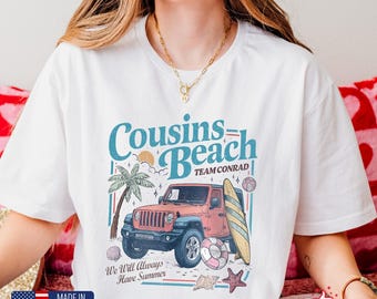 Koszulka Cousins Beach Team Conrad, bluza „Lato, w którym stałam się piękna”, bluza z kapturem „Beach Lovers”, koszulka z grafiką Team Conrad, prezent dla fanów TSITP