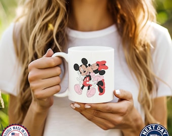 Disney Minnie Mickey Mug, Retro Vacation Mug, Disneyland Gift for Couples, Mickey and Minnie Coffee Mug