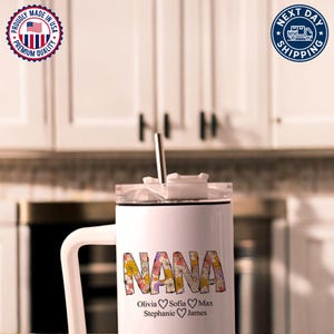 Nana Tumbler Cup, Personalized Retro Cup for Grandma, Custom Name Gift for Nana, Cool Mother&#39;s Day Cup