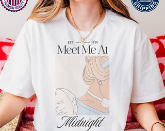 Meet Me at Midnight Shirt, Cinderella Inspired T-shirt, Midnight Disney Tee, Fairytale Graphic Tee, Disney Princess Shirt, Disney Gift Shirt